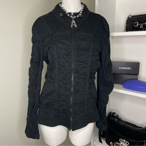 y2k ruched moto jacket